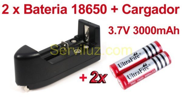 Cargador para 2 baterías 18650 3.7v