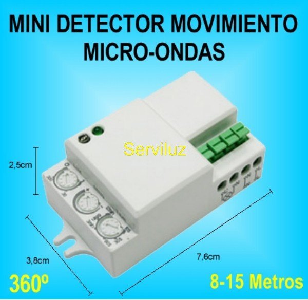 Mini Detector de Movimiento Microondas (Radar) para Luz (Iluminacion)