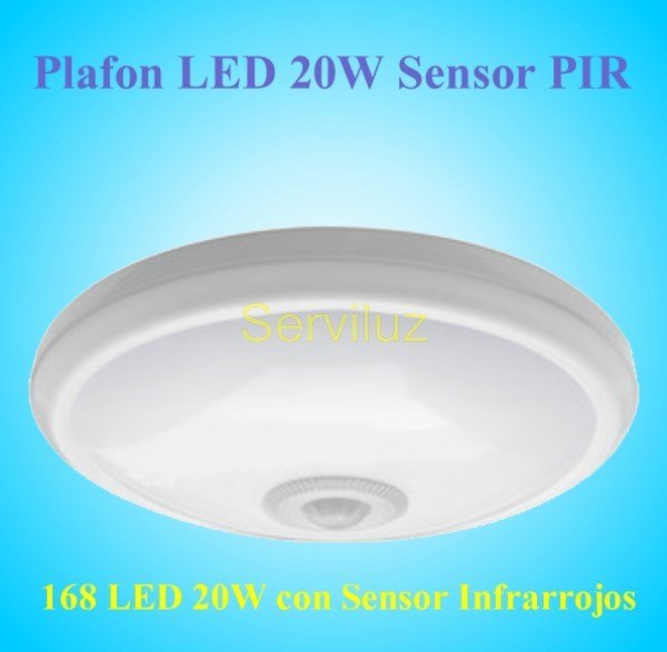 Plafón LED 20W Sensor Movimiento Luz Fría