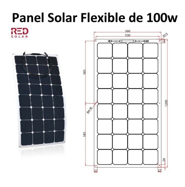 Panel Solar Flexible de 100w Panel Solar Flexible de 100w [Panel-Flexible-100w]  - €185.54 : Serviluz, iluminación, electricidad y electrónica.